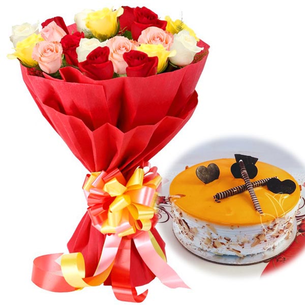 Mix Rose & Mango Magic cake delivery Delhi