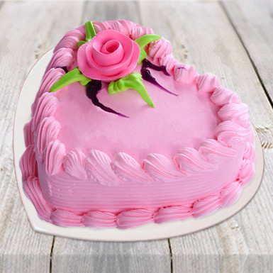 1KG Heart Strawberry Cake cake delivery Delhi