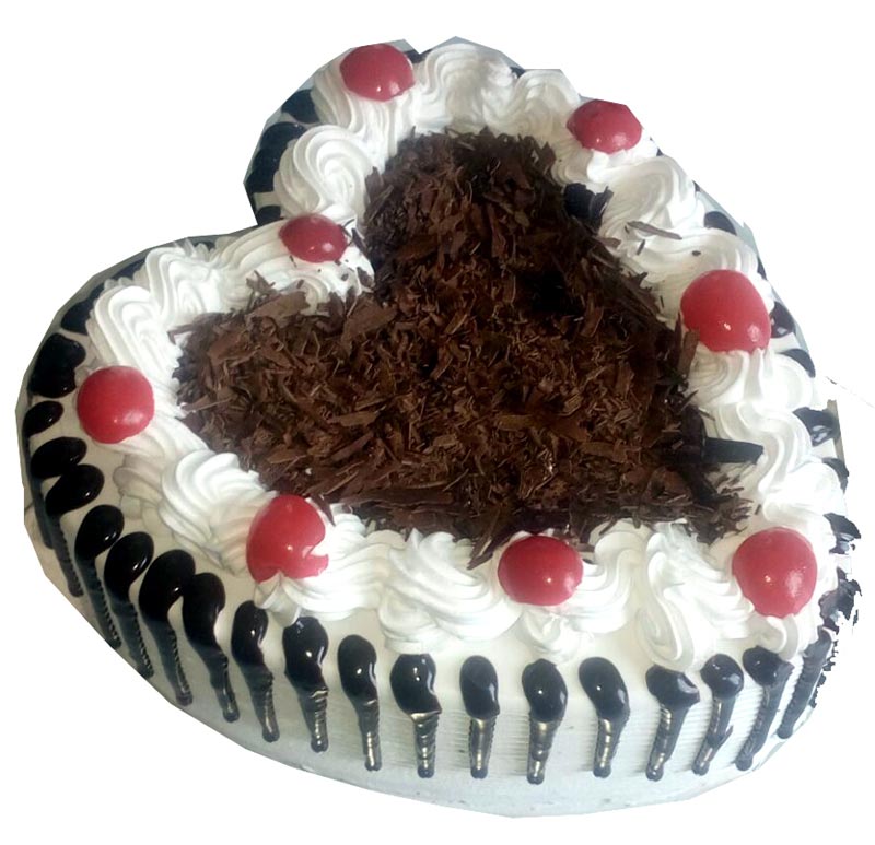 1kg Heart Shape Black Forest Cake cake delivery Delhi